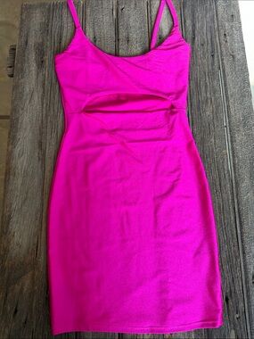 Fashion Nova Hot Pink Spaghetti Strap Mini Dress